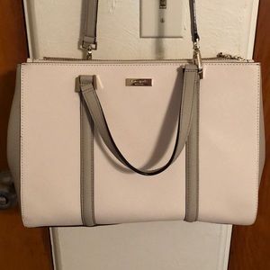 White and Grey Kate Spade Bag